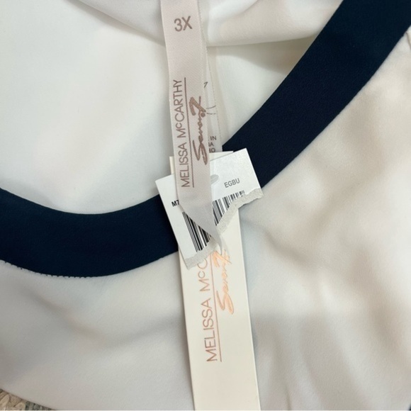 Melissa Mccarthy Seven7 Tank Top Womens Shirt White Sheer Side Slit Plus 3X New - Picture 7 of 10